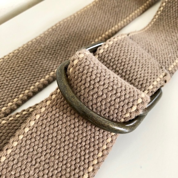 Tan Stitched Pull Through Metal Buckle Belt - Picture 7 of 8